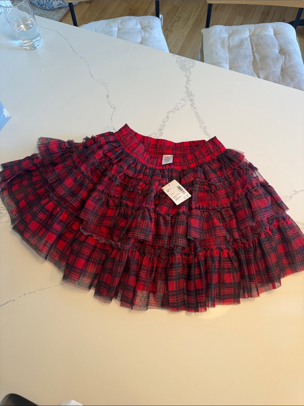Red Plaid Ruffled Skirt - Picture 1 of 6